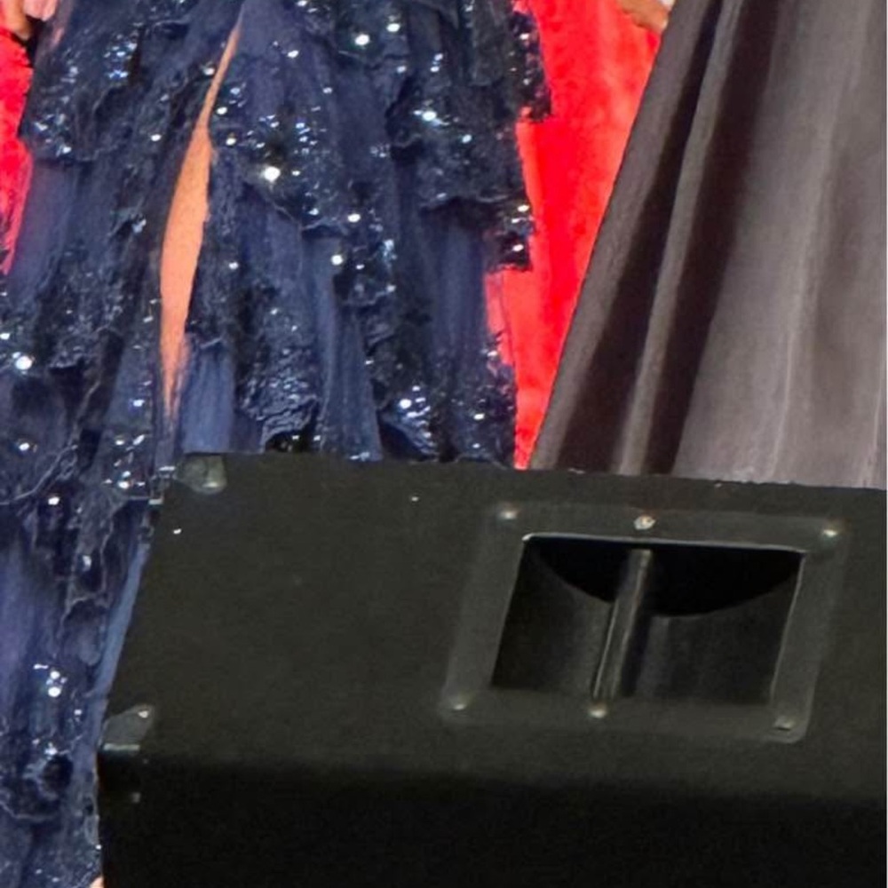 Sherri Hill Midnight Blue Layered Prom Dress - Picture 2 of 3